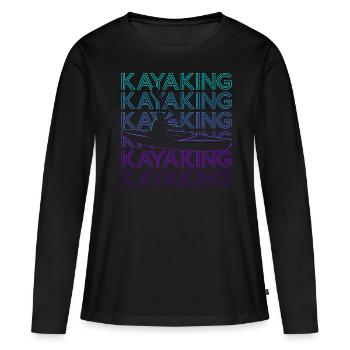 Kayak Kayaker Kayak Rétro - T-shirt manches longues Premium bio Femme - noir - Devant - Julia (174cm)