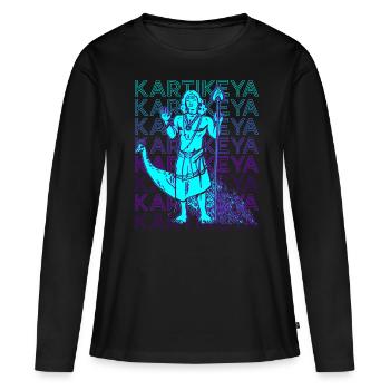 Kartikeya Dieu hindou Mythologie hindoue Dieu ancien - T-shirt manches longues Premium bio Femme - noir - Devant - Julia (174cm)