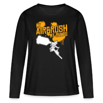 Peintre de voiture Airbrush Joke Painter - T-shirt manches longues Premium bio Femme - noir - Devant - Julia (174cm)