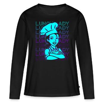 Déjeuner Lady Retro - T-shirt manches longues Premium bio Femme - noir - Devant - Julia (174cm)