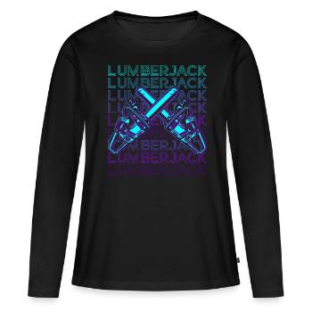 Lumberjack Lumberjack Retro - Women's Premium Organic Long Sleeve Shirt - black - Front - Julia (174cm)
