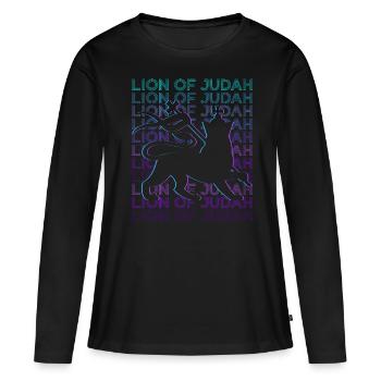 Löwe von Juda Jude Jude Hebräisch Israelit Israel - Frauen Premium Bio Langarmshirt - Schwarz - Vorne - Julia (174cm)