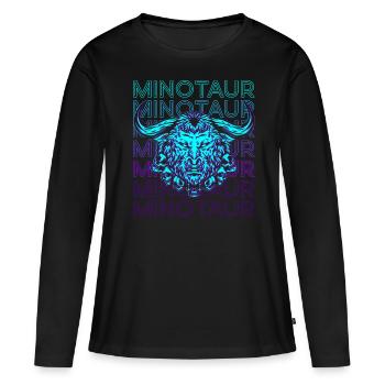 Minotaurus Griechische Mythologie Altgriechisch Re - Frauen Premium Bio Langarmshirt - Schwarz - Vorne - Julia (174cm)