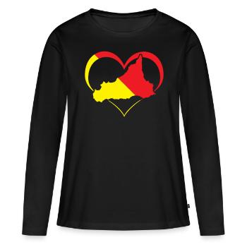 Sicile Île Italie Coeur Sicile - T-shirt manches longues Premium bio Femme - noir - Devant - Julia (174cm)
