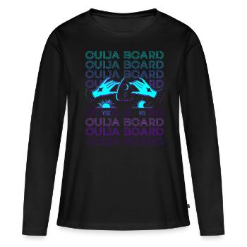 Ouija Board Ghost Board Planchette Rétro - T-shirt manches longues Premium bio Femme - noir - Devant - Julia (174cm)