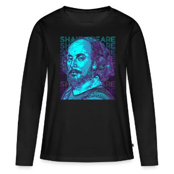 Shakespeare Retro - Frauen Premium Bio Langarmshirt - Schwarz - Vorne - Julia (174cm)