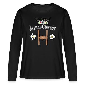 Allgäu Randonnée Escalade Allgäuer - T-shirt manches longues Premium bio Femme - noir - Devant - Julia (174cm)