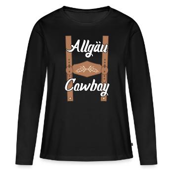 Alpes de l’Allgäu Randonnée Escalade Allgäuer - T-shirt manches longues Premium bio Femme - noir - Devant - Julia (174cm)