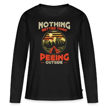 Rien de mieux que de faire dehors - T-shirt manches longues Premium bio Femme - noir - Devant - Julia (174cm)
