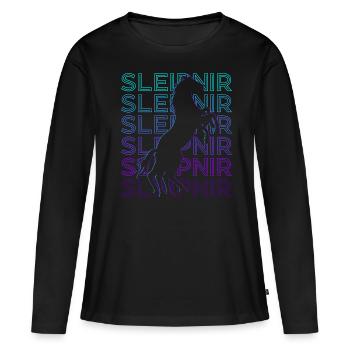 Sleipnir Odin Wikinger Nordische Mythologie Retro - Frauen Premium Bio Langarmshirt - Schwarz - Vorne - Julia (174cm)