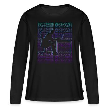 Software Developer Software Development Retro - Women's Premium Organic Long Sleeve Shirt - black - Front - Julia (174cm)