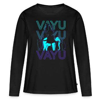 Vayu Dieu hindou Mythologie hindoue Ancien hindou Retr - T-shirt manches longues Premium bio Femme - noir - Devant - Julia (174cm)