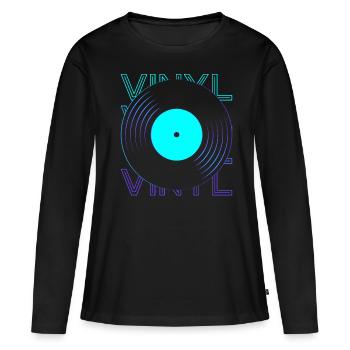 Vinyl-Schallplatte Vinyl-Schallplattenspieler Phon - Frauen Premium Bio Langarmshirt - Schwarz - Vorne - Julia (174cm)