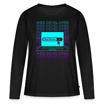 Web Developer Web Development Retro - Women's Premium Organic Long Sleeve Shirt - black - Front - Julia (174cm)