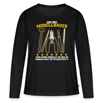 Modellbau Tabletop Modellbauer - Frauen Premium Bio Langarmshirt - Schwarz - Vorne - Julia (174cm)