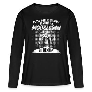 Modellbau Modellbahn Modellbauer - Frauen Premium Bio Langarmshirt - Schwarz - Vorne - Julia (174cm)