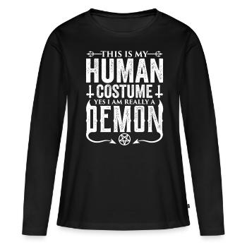 Drôle de culte occulte - T-shirt manches longues Premium bio Femme - noir - Devant - Julia (174cm)