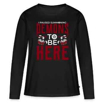 Funny Cult Occult - Women's Premium Organic Long Sleeve Shirt - black - Front - Julia (174cm)