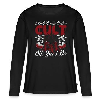 Drôle de culte occulte - T-shirt manches longues Premium bio Femme - noir - Devant - Julia (174cm)