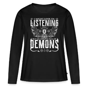 Drôle de culte occulte - T-shirt manches longues Premium bio Femme - noir - Devant - Julia (174cm)