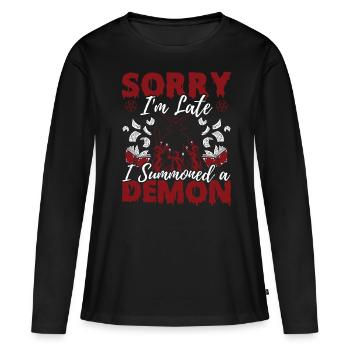 Drôle de culte occulte - T-shirt manches longues Premium bio Femme - noir - Devant - Julia (174cm)