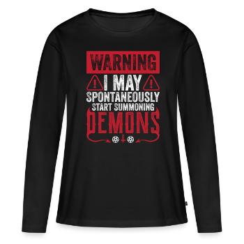 Drôle de culte occulte - T-shirt manches longues Premium bio Femme - noir - Devant - Julia (174cm)