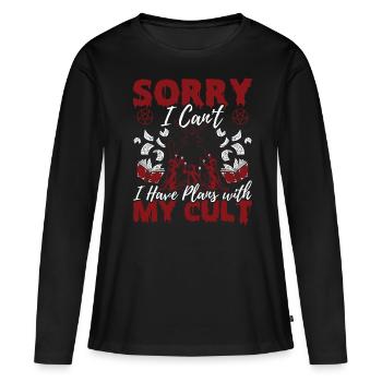 Drôle de culte occulte - T-shirt manches longues Premium bio Femme - noir - Devant - Julia (174cm)