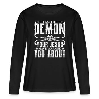 Drôle de culte occulte - T-shirt manches longues Premium bio Femme - noir - Devant - Julia (174cm)