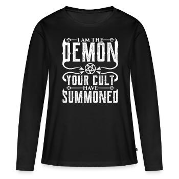 Drôle de culte occulte - T-shirt manches longues Premium bio Femme - noir - Devant - Julia (174cm)