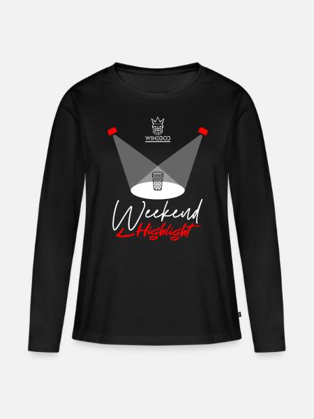 Weinschorle Weekend Highlight - Frauen Premium Bio Langarmshirt - Schwarz