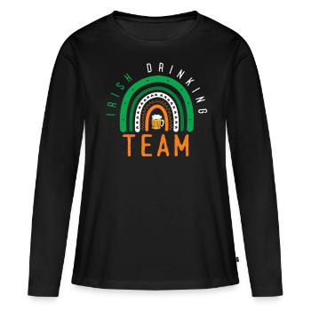 Équipe irlandaise de boisson - T-shirt manches longues Premium bio Femme - noir - Devant - Julia (174cm)