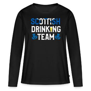 Scottish Drinking Team, Écosse - T-shirt manches longues Premium bio Femme - noir - Devant - Julia (174cm)