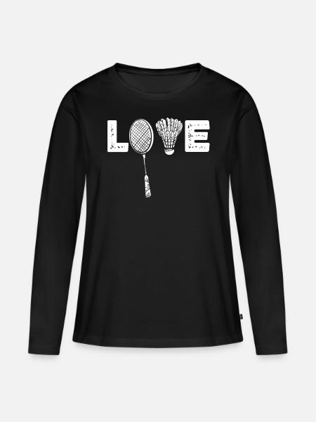 Badminton, Badminton -Spieler - Frauen Premium Bio Langarmshirt - Schwarz