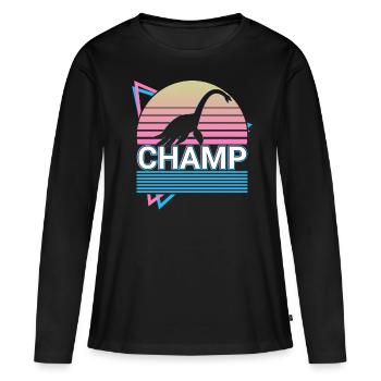 Champ Cryptid Cryptozoology Retro - Women's Premium Organic Long Sleeve Shirt - black - Front - Julia (174cm)