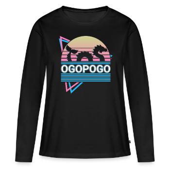 Ogopogo Cryptid Cryptozoology Retro - Women's Premium Organic Long Sleeve Shirt - black - Front - Julia (174cm)