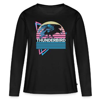 Thunderbird Cryptid Cryptozoology Retro - Women's Premium Organic Long Sleeve Shirt - black - Front - Julia (174cm)