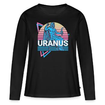 Uranus Dieu grec Ancien Grec Mythol - T-shirt manches longues Premium bio Femme - noir - Devant - Julia (174cm)
