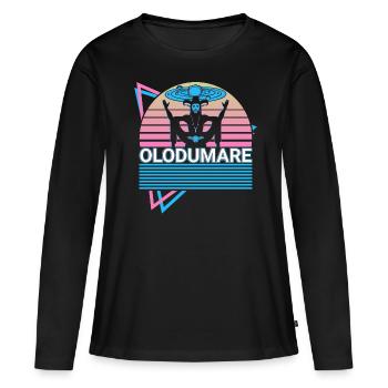 Olodumare Orisha Divinité africaine Yoruba Reli - T-shirt manches longues Premium bio Femme - noir - Devant - Julia (174cm)