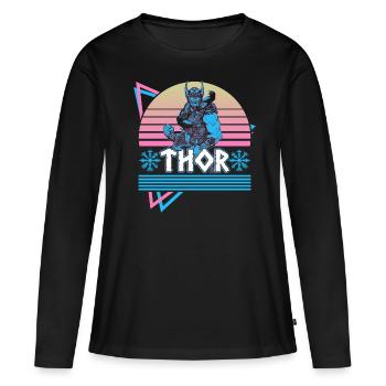 Thor Dieu nordique Asgard Mythologie nordique R - T-shirt manches longues Premium bio Femme - noir - Devant - Julia (174cm)