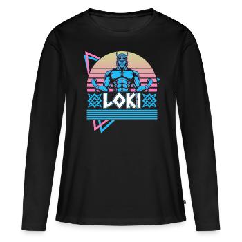 Loki Dieu nordique Asgard Mythologie nordique R - T-shirt manches longues Premium bio Femme - noir - Devant - Julia (174cm)