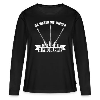 3D Bogensport Langbogen Bogenschießen - Frauen Premium Bio Langarmshirt - Schwarz - Vorne - Julia (174cm)