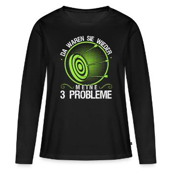 3D Bogensport Langbogen Bogenschießen - Frauen Premium Bio Langarmshirt - Schwarz - Vorne - Julia (174cm)