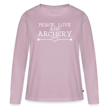 Flèches de tir à l’arc 3D Longbow - T-shirt manches longues Premium bio Femme - rose poudré - Devant - Julia (174cm)
