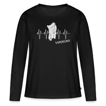 Sardegna Sardaigne ECG Sardaigne - T-shirt manches longues Premium bio Femme - noir - Devant - Julia (174cm)