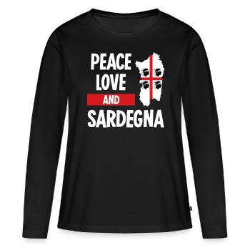 Sardaigne Sardaigne Drapeau Sardaigne - T-shirt manches longues Premium bio Femme - noir - Devant - Julia (174cm)
