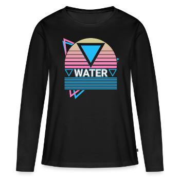 Symbole de l’élément d’eau Paganisme Wicca Wicca - T-shirt manches longues Premium bio Femme - noir - Devant - Julia (174cm)
