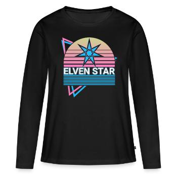 Elfenstern Heptagram Septagram Fée Étoile Heidnis - T-shirt manches longues Premium bio Femme - noir - Devant - Julia (174cm)