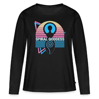 Déesse en spirale Paganisme Wicca Wiccan - T-shirt manches longues Premium bio Femme - noir - Devant - Julia (174cm)
