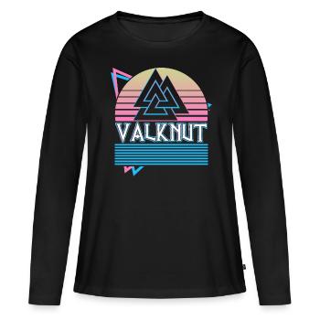 Symbole Valknut Symbole nordique Symbole nordique - T-shirt manches longues Premium bio Femme - noir - Devant - Julia (174cm)