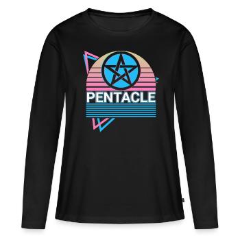 Pentagramme Symbole nordique Symbole nordique Hei - T-shirt manches longues Premium bio Femme - noir - Devant - Julia (174cm)